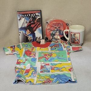 Superman Dvd, Mug, Happy Meal Flying Disc, Youth Shirt Size 5.